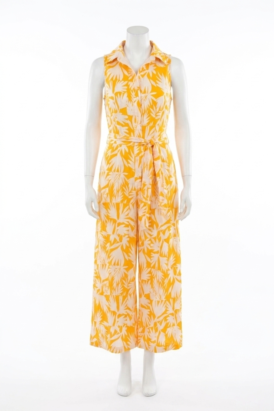 NEW COMPANIA FANTASTICA flowers button down dress in yellow